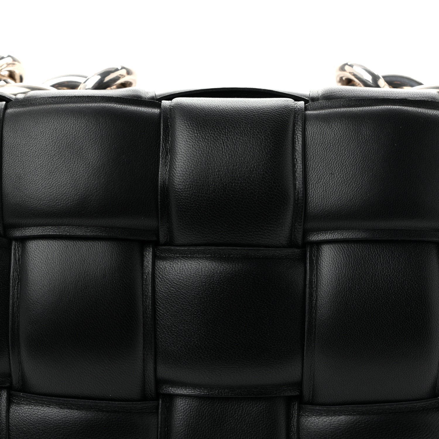 Lambskin Maxi Intreccio Padded Chain Cassette Crossbody Bag Black