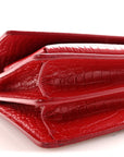 Calfskin Crocodile Embossed Medium Monogram Sunset Rouge Eros