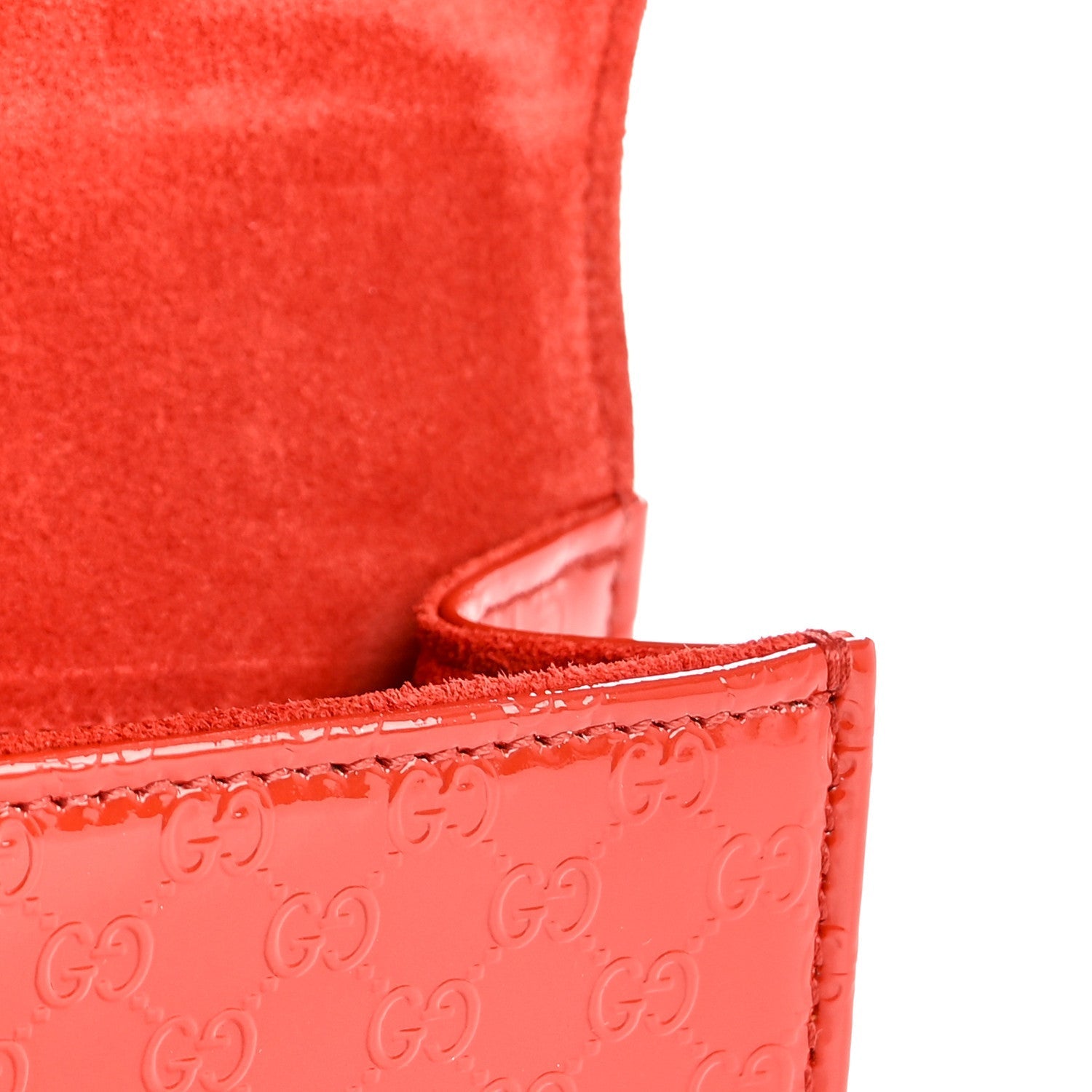 Patent MicroGCCIssima Small Broadway Clutch Red
