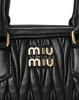 Nappa Matelasse Large Arcadie Top Handle Bag Black