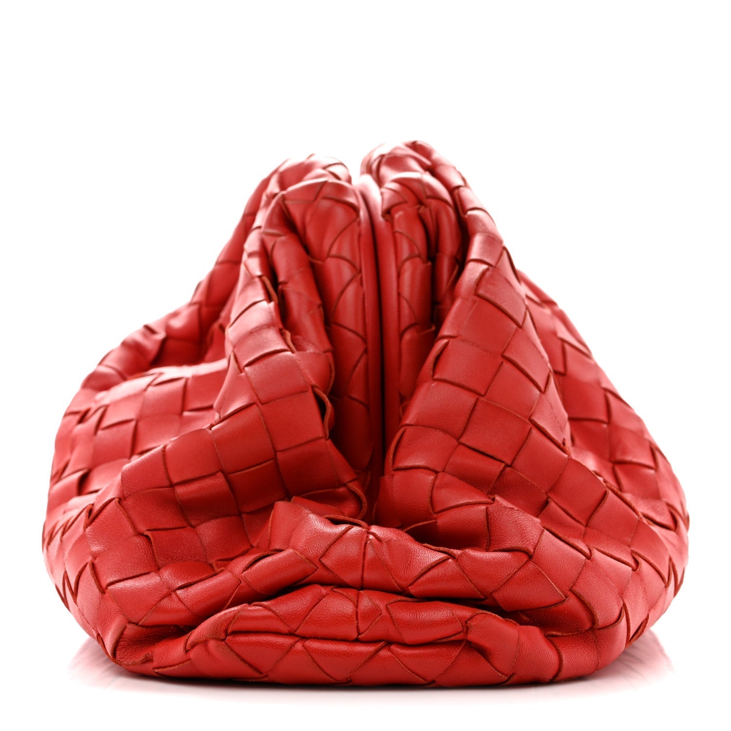 Nappa Maxi Intrecciato The Pouch Oversized Clutch Bright Red