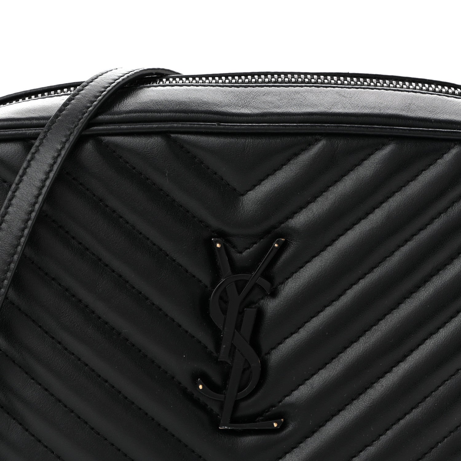 Calfskin Matelasse Monogram Monochrome Lou Camera Bag Black