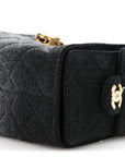 Washed Denim Quilted Mini CHNL 25 Handbag Black