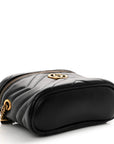 Calfskin Matelasse Chevron Mini GG Marmont Top Handle Bag Black
