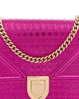 Metallic Patent Micro-Cannage D1ORama Wallet on Chain Pouch Pink