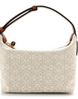 Jacquard Anagram Calfskin Small Cubi Bag Ecru Tan