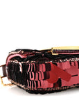 Sequin Paillettes Shiny Nappa Sex and the City Nano Maxi Buckle Baguette Charm Granata