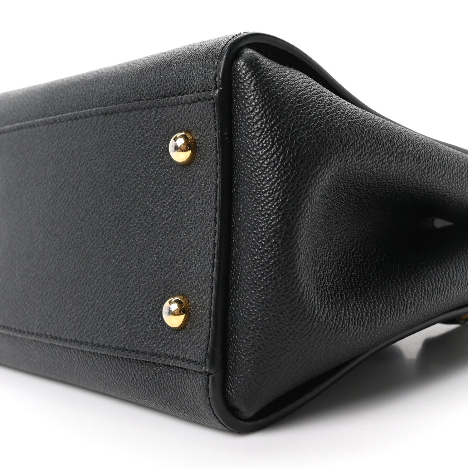 Soft Grain Calfskin Small Buckle Tote Black