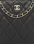 Caviar Quilted Classic Clutch With Chain Black