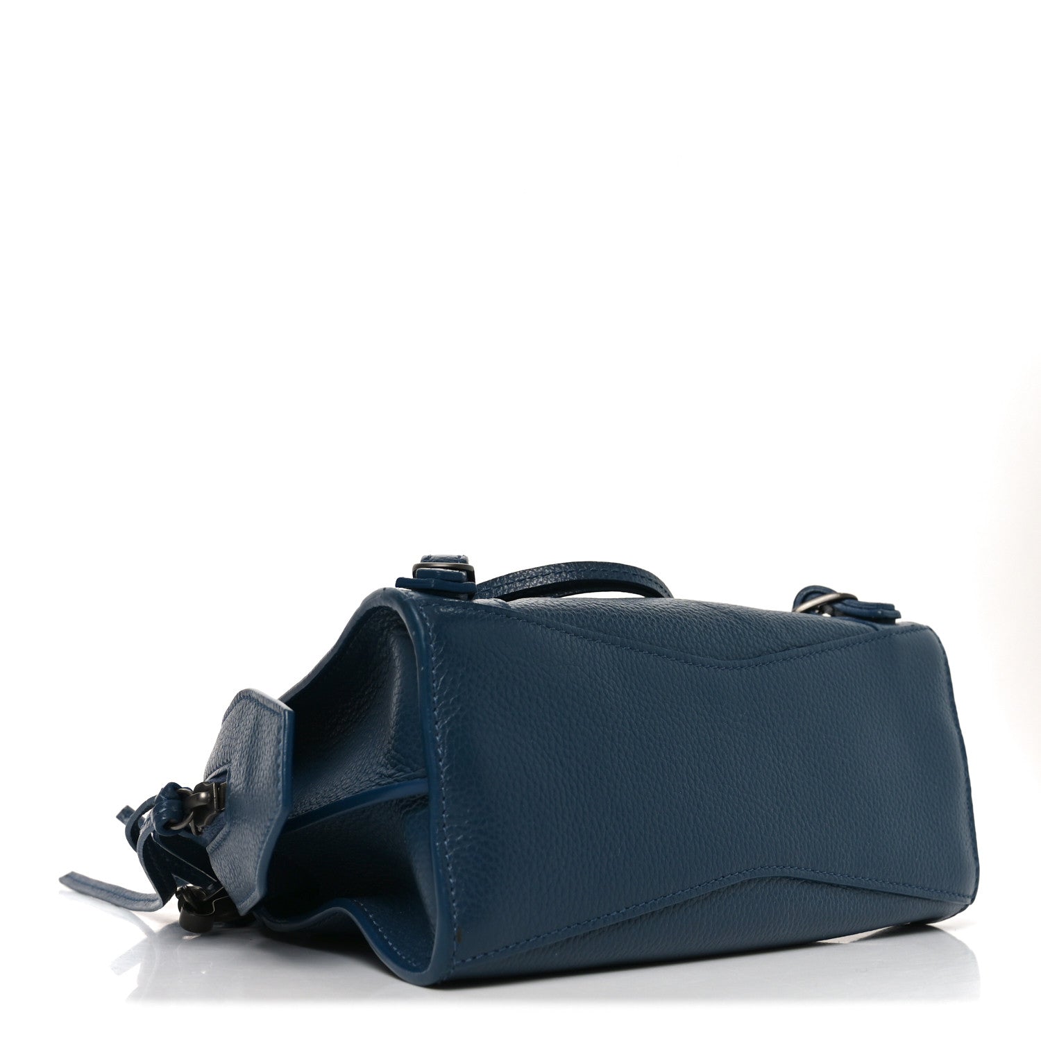 Grained Calfskin Neo Classic Silver Hardware Mini City Petrol Blue