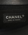 Lambskin Braided Woven Medium Boy Flap Black