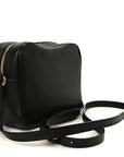 Pebbled Calfskin Small Soho Disco Bag Black