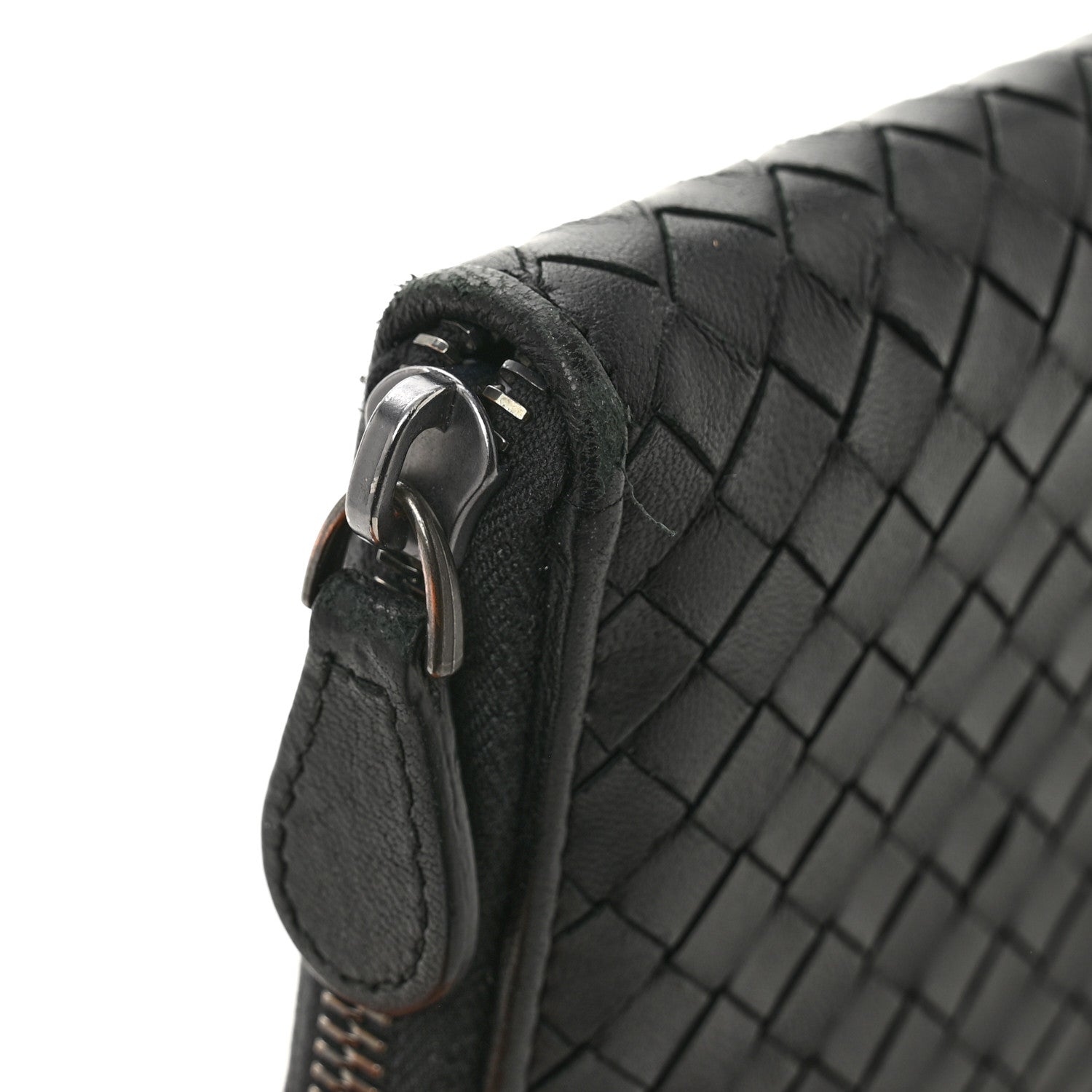 Nappa Intrecciato Zip Around Wallet Black