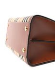 Calfskin Vintage Check Mini Two Handle Title Bag Archive Beige