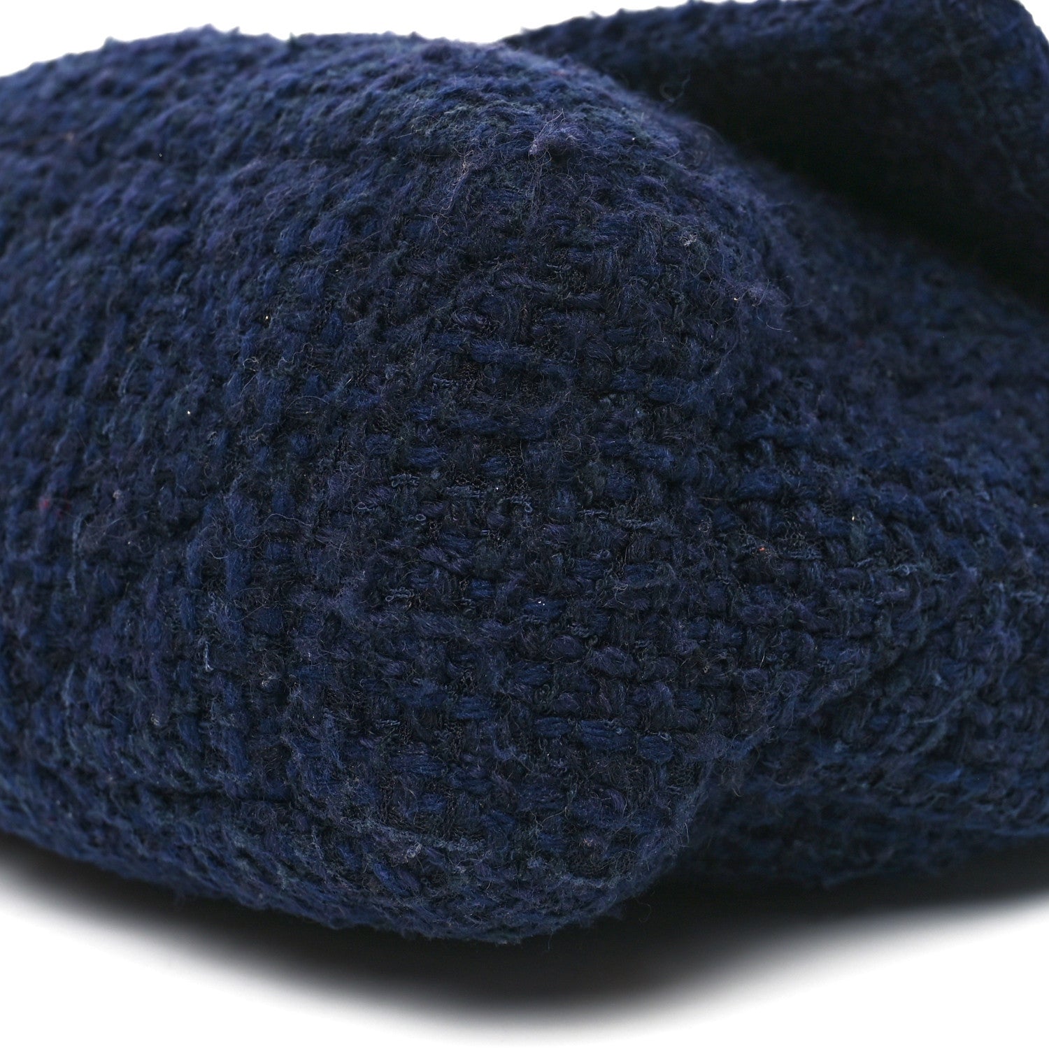 Tweed Quilted Large CHNL 19 Flap Navy Blue