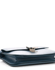 Box Calfskin Medium Classic Box Flap Bag Slate Blue