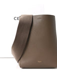 Soft Grained Calfskin Small Sangle Bucket Bag Taupe