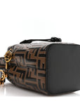 Vitello Liberty F is FNDI Bi-Color FF 1974 Embossed Mini Mon Tresor Bucket Bag Maya Black