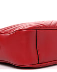 Calfskin Matelasse Medium GG Marmont Chain Shoulder Bag Hibiscus Red