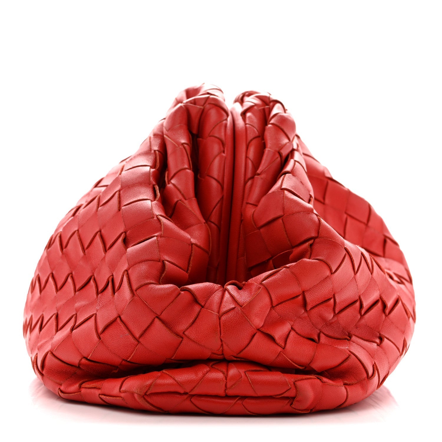 Nappa Maxi Intrecciato The Pouch Oversized Clutch Bright Red
