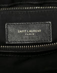 Grain de Poudre Calfskin Y Quilted Monogram Medium Loulou Chain Satchel Black