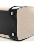 Textile Smooth Calfskin Micro Bi-Color Luggage Natural