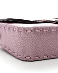 Metallic Cuoio Roma Sellerissima Nappa Sintetica Tape Stitch Mini Baguette Rosa Placca Argento