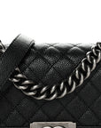 Caviar Quilted Small Boy Flap Black