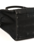 Cotton Canvas Small The Traveler Tote Bag Black