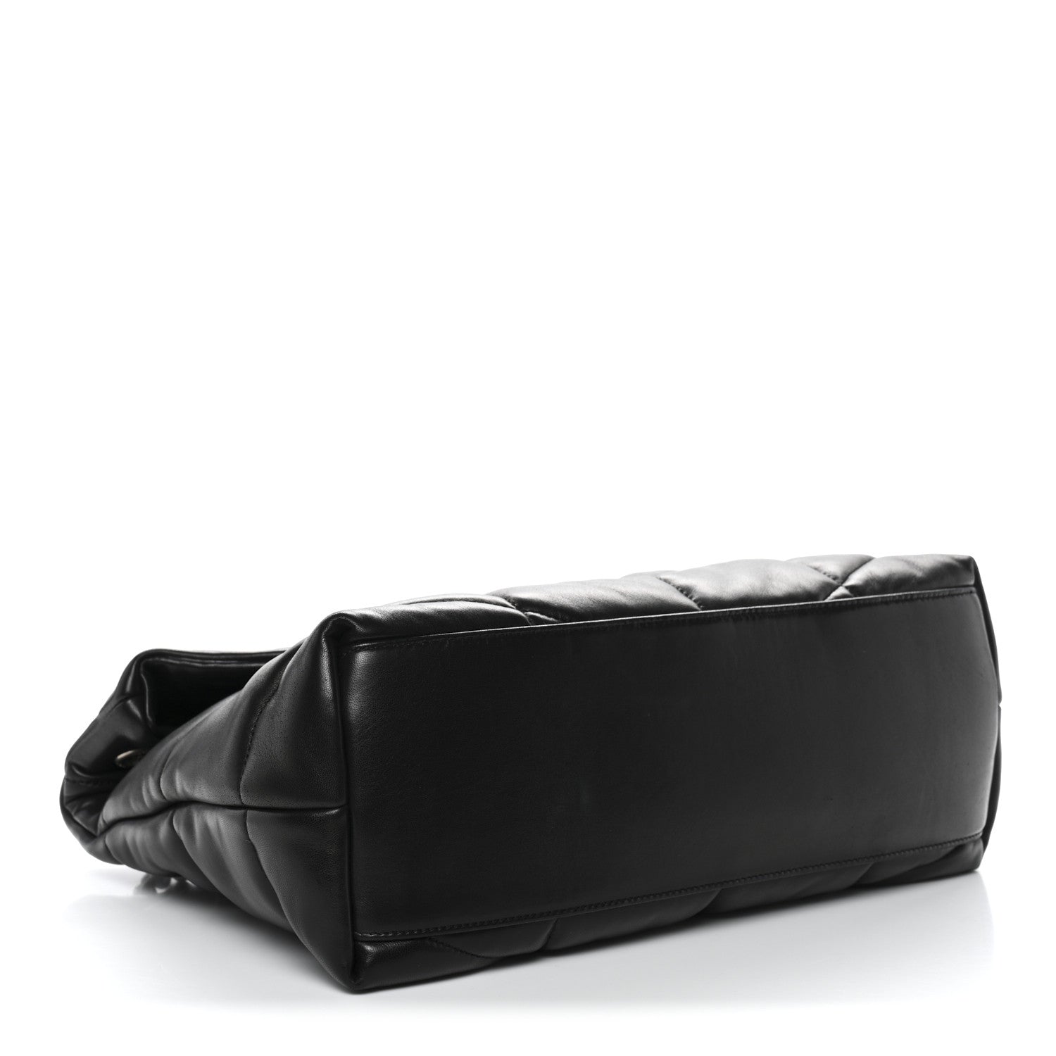 Lambskin Quilted Medium Loulou Puffer Monogram Chain Satchel Black