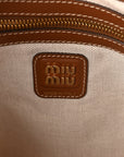 Canvas Calfskin Striped Ivy  Cacao Naturale