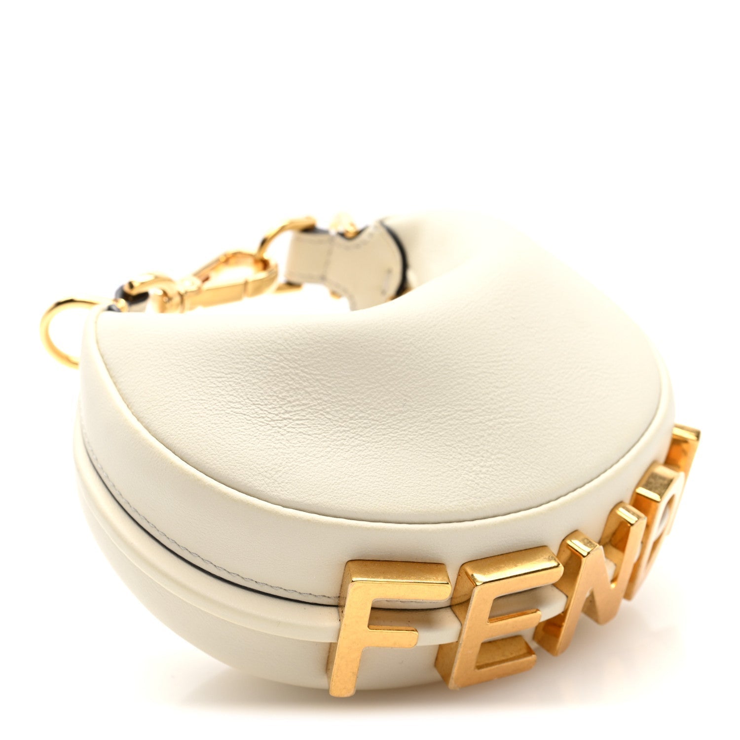 Vitello Grace Matte Nano FNDIgraphy Hobo Charm White Ice