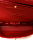 Lambskin Quilted Medium Double Flap Red