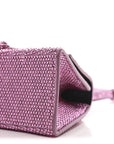 Strass Suede Hourglass Top Handle Bag XS Pink