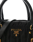Tessuto Nylon Gaufre Shopping Satchel Black