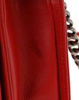 Calfskin Quilted New Medium Boy Flap Red