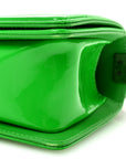 Patent Quilted Small Boy Flap Green