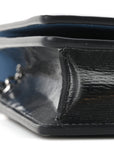 Textured Patent Bi-color GG Marmont Wallet on Chain  Silver Blue