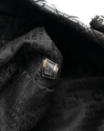 Distressed Lambskin Vintage Ligne Lady Braid Tote Black