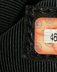 Caviar Embroidered Logo Shoulder Bag Black