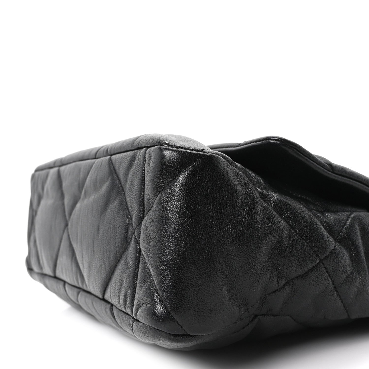 Goatskin Quilted Large CHNL 19 Flap Black