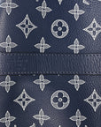 Calfskin Shadow Monogram Keepall Bandouliere 50 Ink Blue White