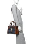 New Denim GG Monogram Dollar Calfskin Medium Jackie 1961 Tote Blue Tea Cuir Epilog