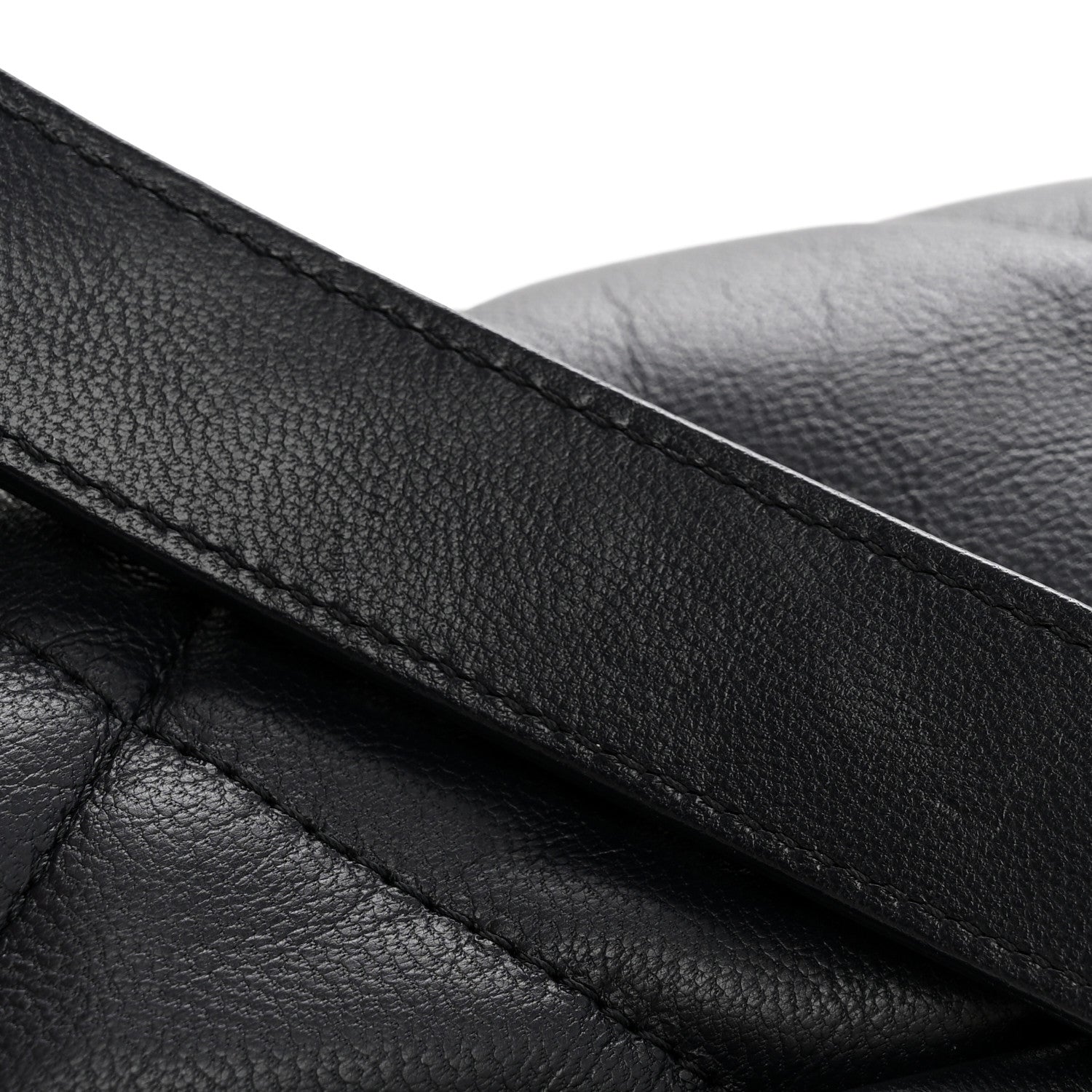 Goatskin Quilted Medium CHNL 19 Flap Navy Blue