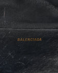 Crushed Velvet Logo Embossed XXS Souvenir Belt Bag Black