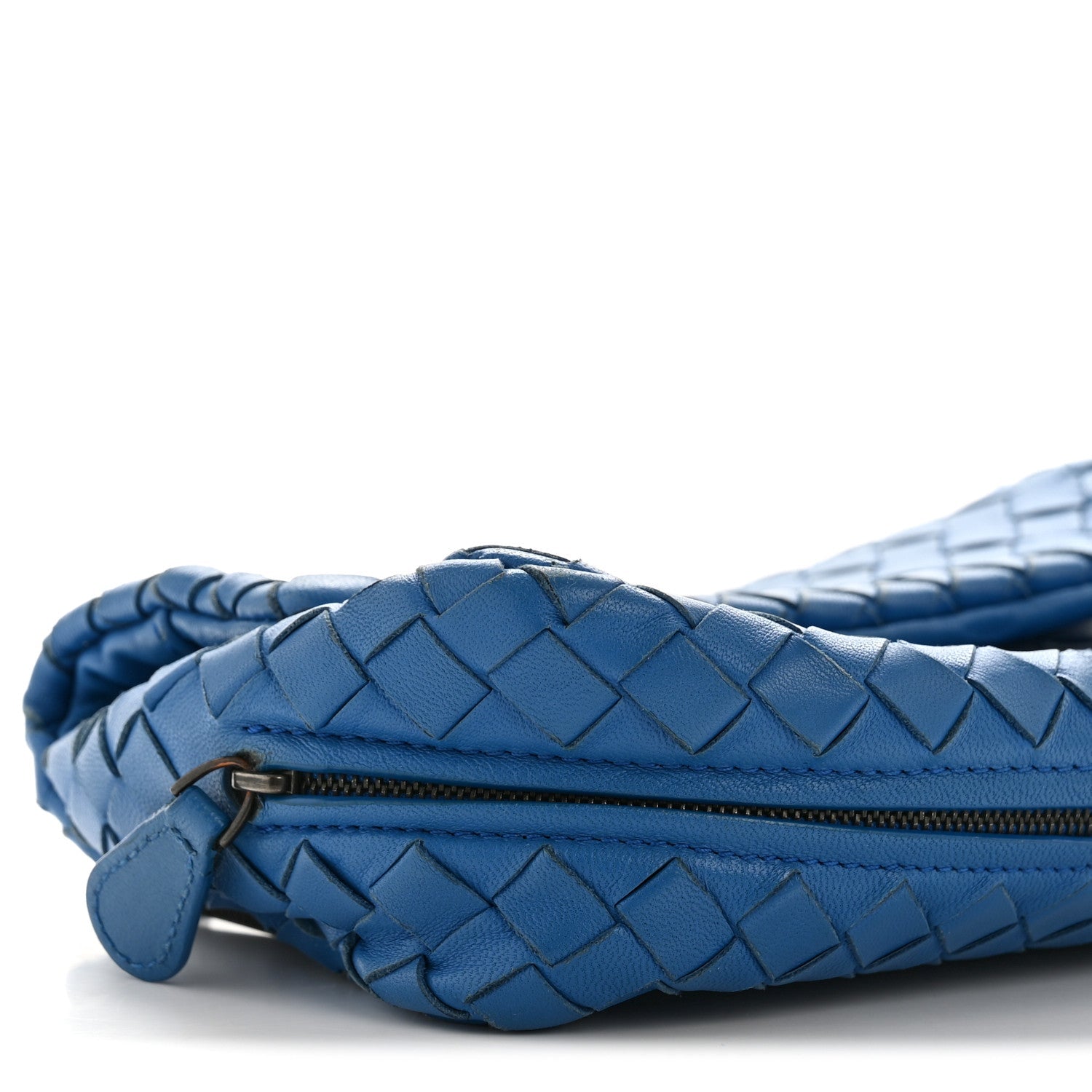 Nappa Intrecciato Small Chain Crossbody Blue
