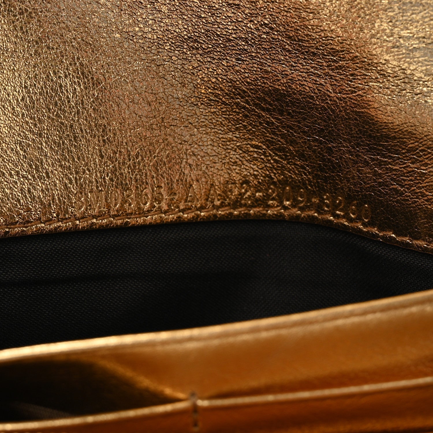 Vitello Catalan Mirror FF 1974 Embossed Continental Wallet on Chain Gold