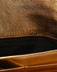 Vitello Catalan Mirror FF 1974 Embossed Continental Wallet on Chain Gold
