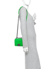 Patent Quilted Small Boy Flap Green