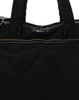 Nylon Quilted Diaper Tote Bag Black